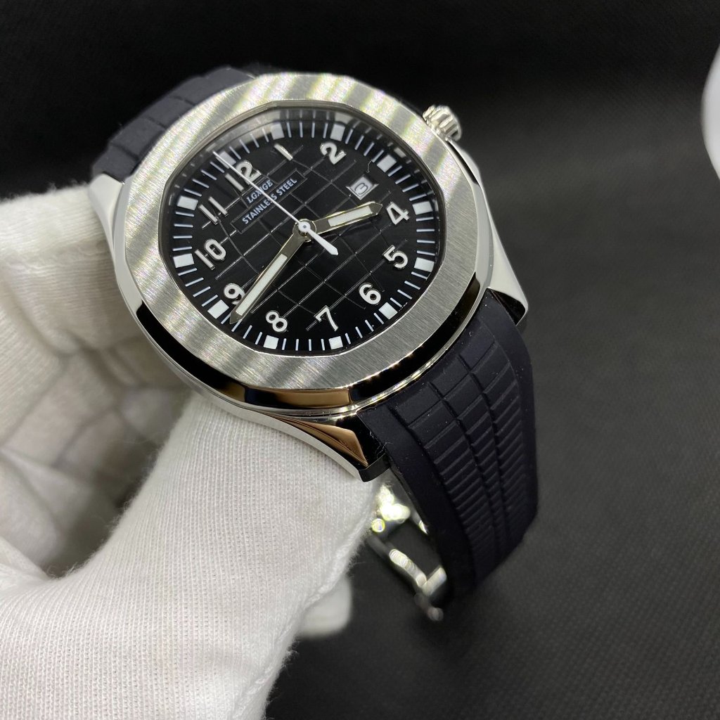 Exclusive Silicone Luminous Day Display Luxury Watch Aquanaut Design Black